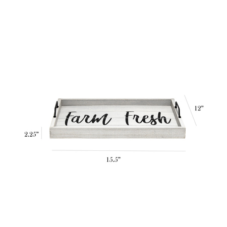 Elegant Designs Decorative Wood Serving Tray-Farm Fresh HG2000-GFF